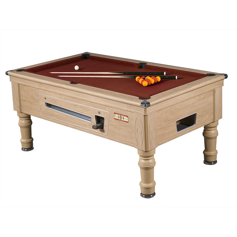 Supreme Prince Coin Operated Pool Table Oak